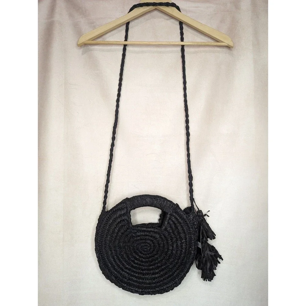 NWT Lucky Brand Black Woven Crossbody Bag - Picture 4 of 11